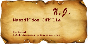 Naszádos Júlia névjegykártya